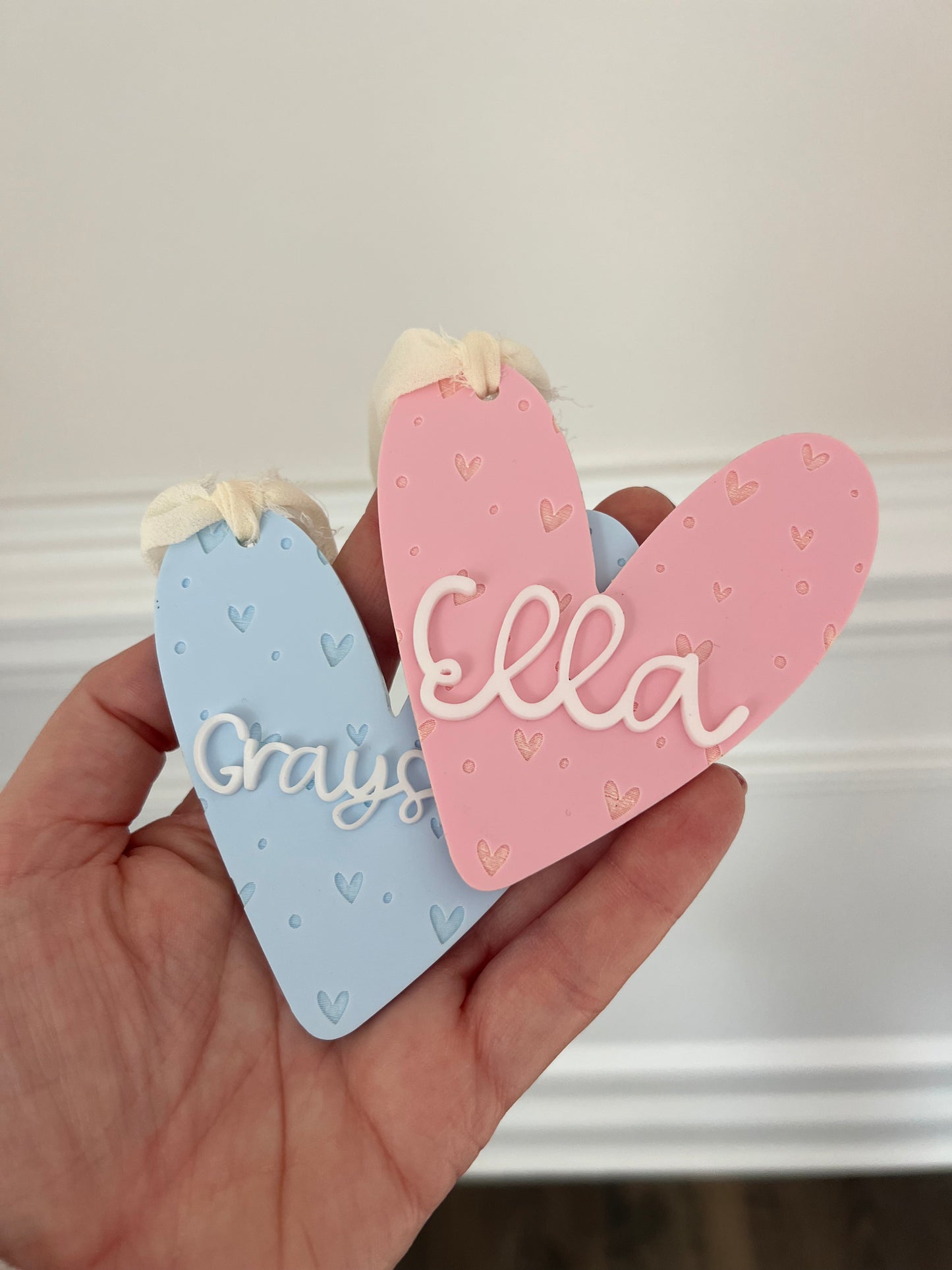 Acrylic Heart Tags