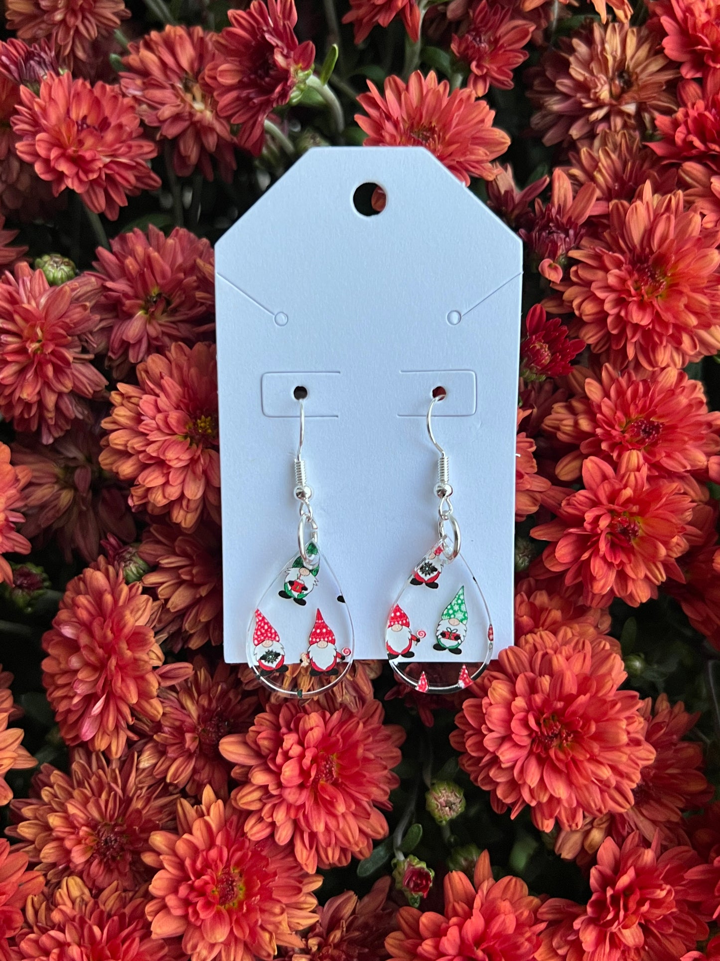 Christmas Gnomes Teardrop Earrings