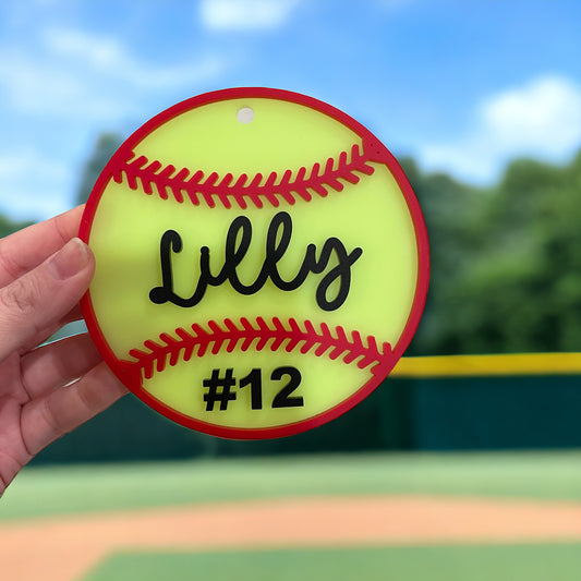 Softball bag tag