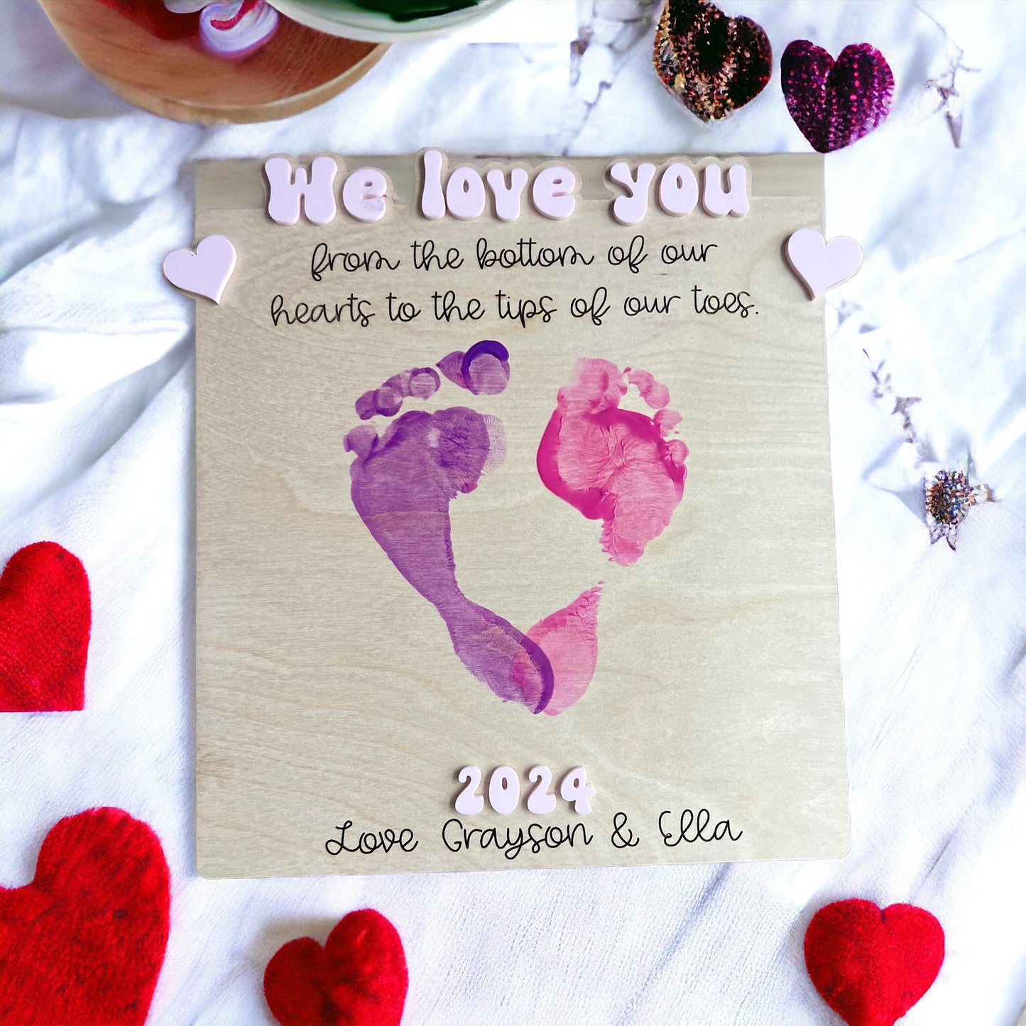 Valentines footprint keepsake