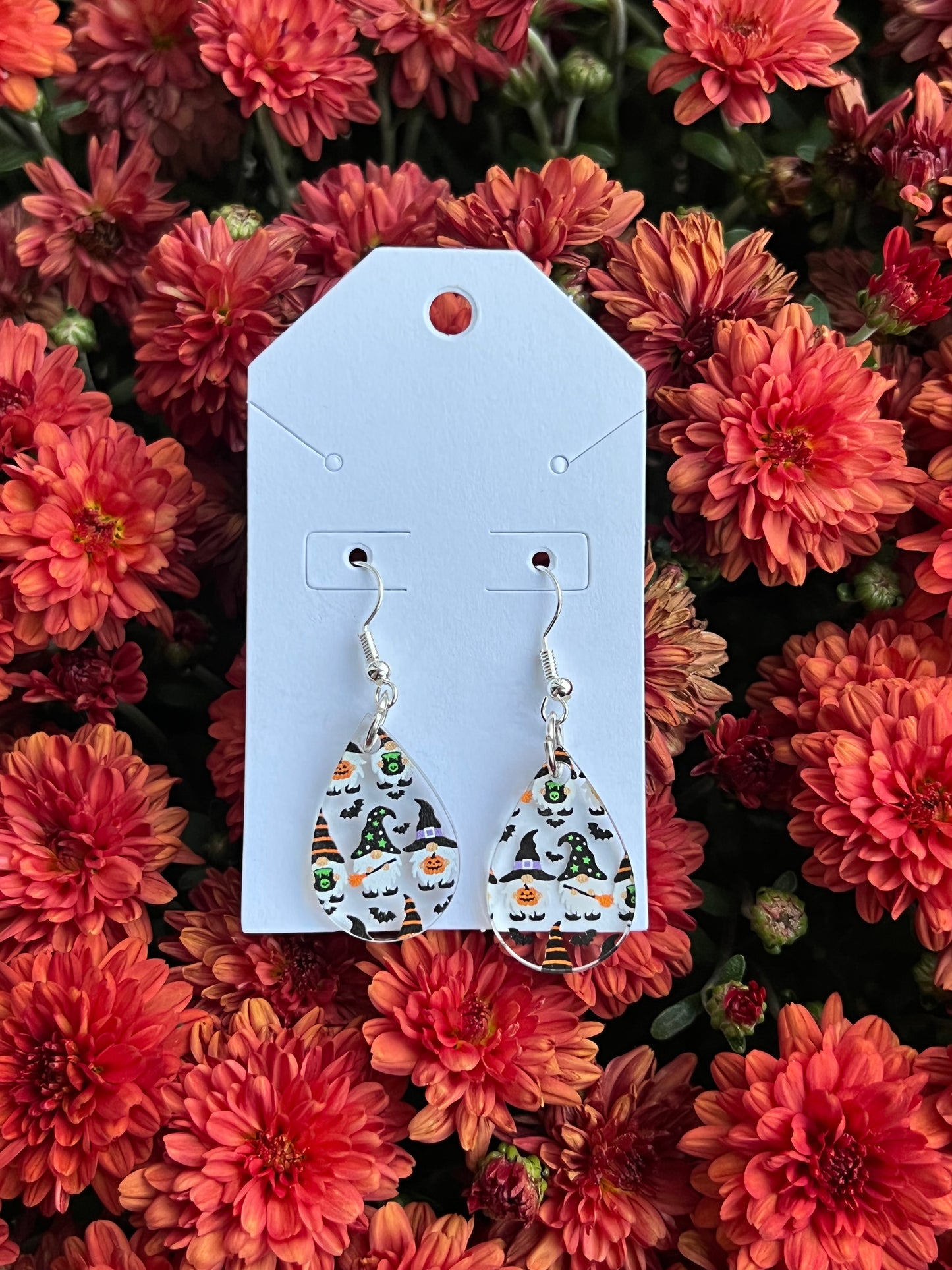 Halloween Gnomes Teardrop Earrings