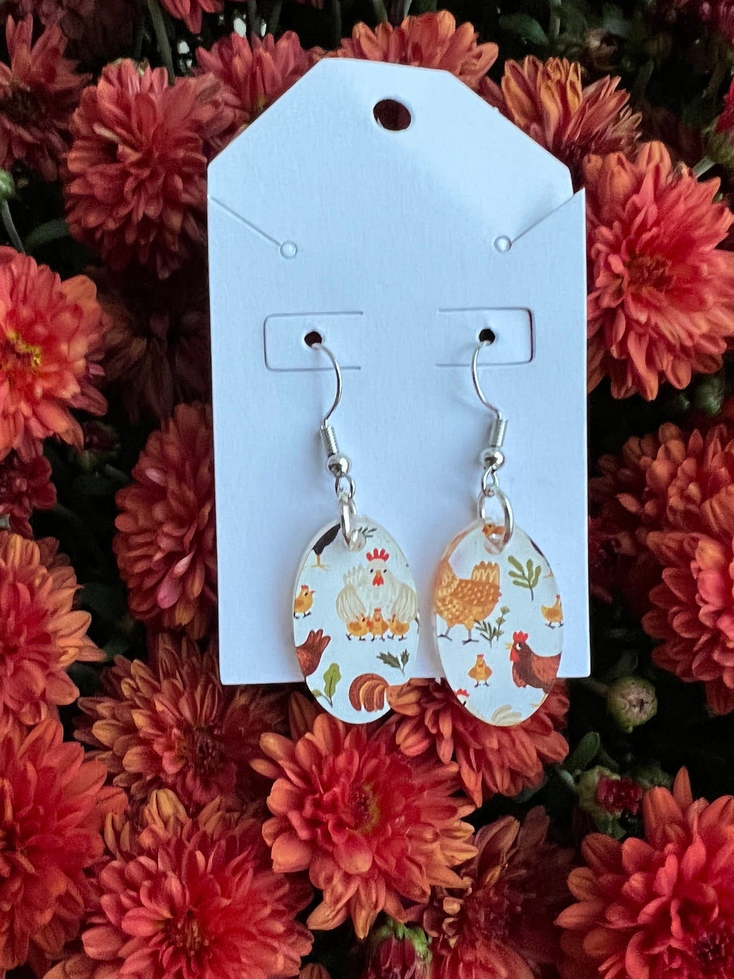 Chicken Cuties Oval Earrings