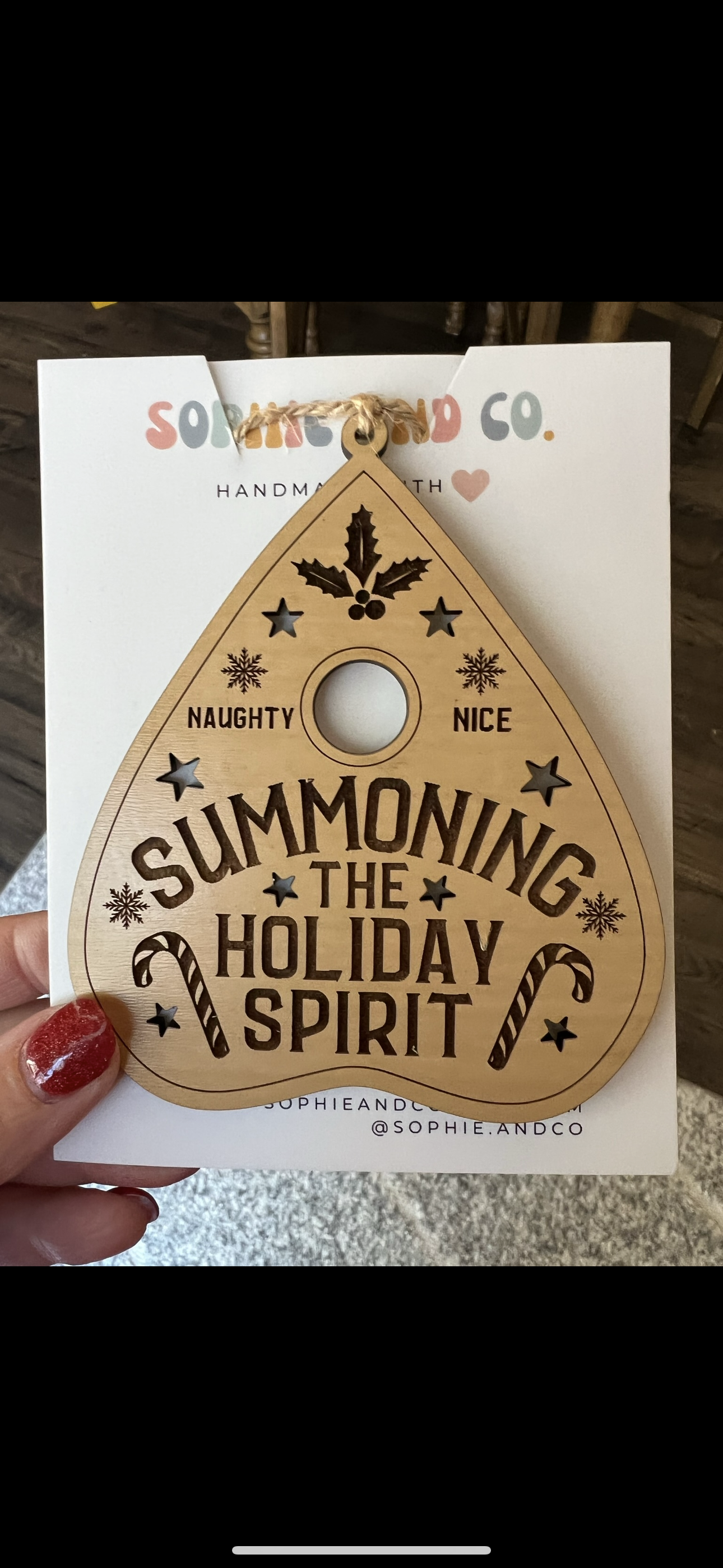 Summoning the holiday spirit ornament