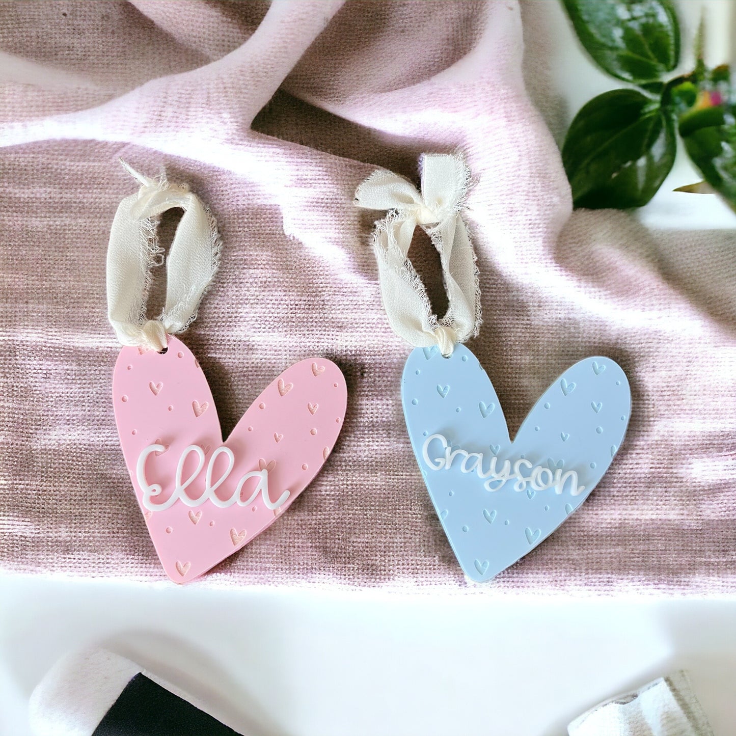 Acrylic Heart Tags