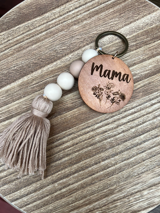 Birth Flower Keychain